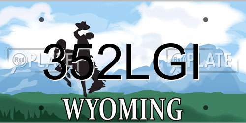 352LGI Wyoming License Plate