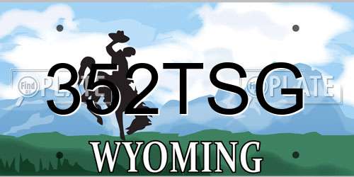 352TSG Wyoming License Plate