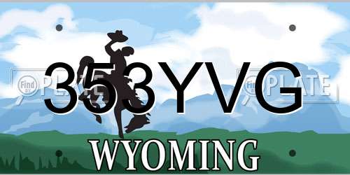 353YVG Wyoming License Plate