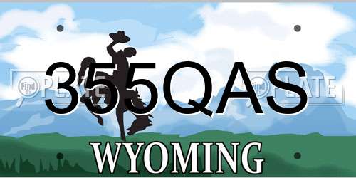 355QAS Wyoming License Plate