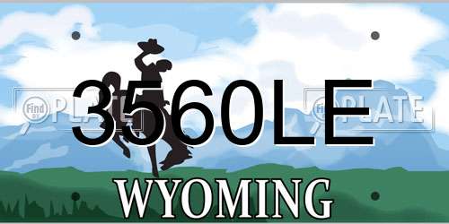 3560LE Wyoming License Plate