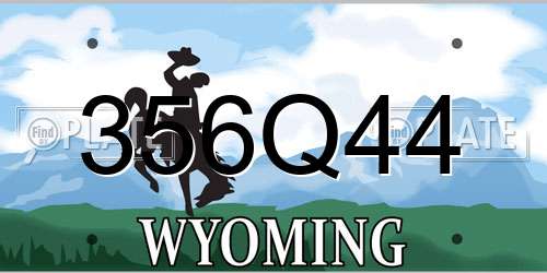 356Q44 Wyoming License Plate