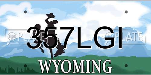 357LGI Wyoming License Plate