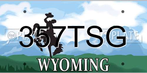 357TSG Wyoming License Plate