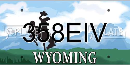 358EIV Wyoming License Plate