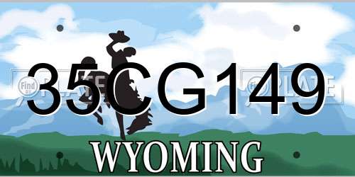 35CG149 Wyoming License Plate