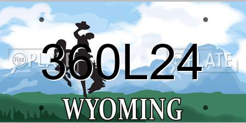 360L24 Wyoming License Plate