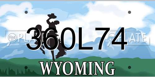 360L74 Wyoming License Plate