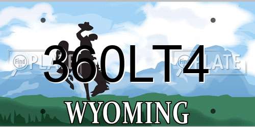 360LT4 Wyoming License Plate