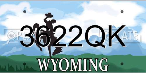 3622QK Wyoming License Plate