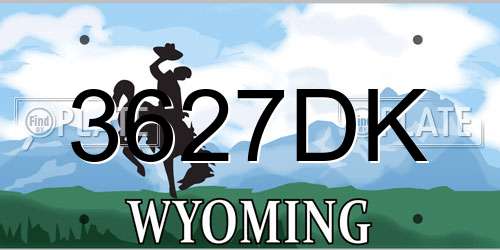 3627DK Wyoming License Plate