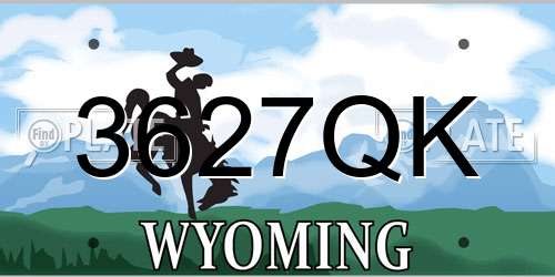 3627QK Wyoming License Plate