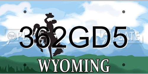 362GD5 Wyoming License Plate