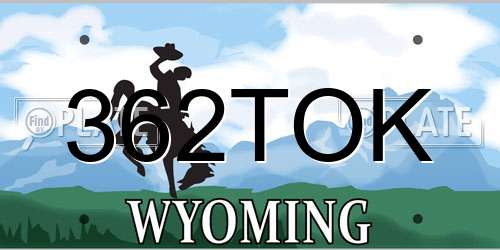 362TOK Wyoming License Plate