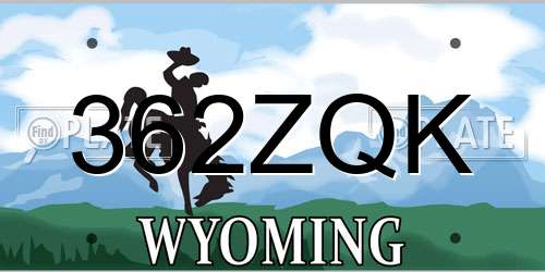 362ZQK Wyoming License Plate