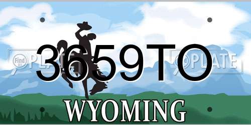 3659TO Wyoming License Plate