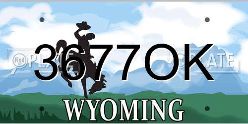 3677OK Wyoming License Plate