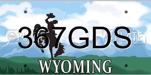 367GDS Wyoming License Plate