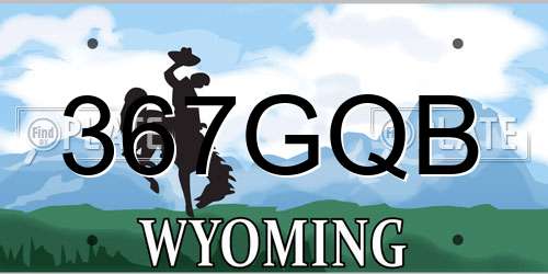 367GQB Wyoming License Plate