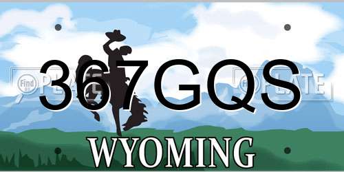 367GQS Wyoming License Plate