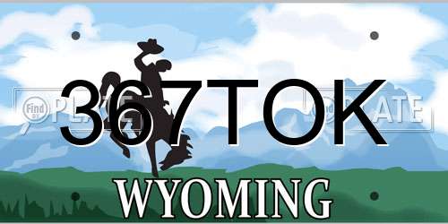 367TOK Wyoming License Plate