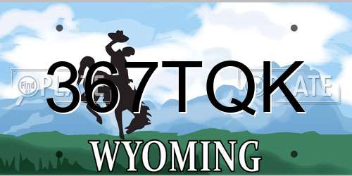 367TQK Wyoming License Plate