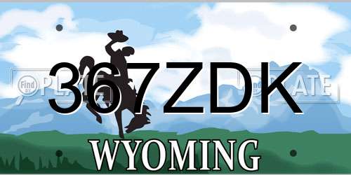 367ZDK Wyoming License Plate