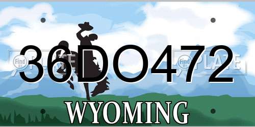 36DO472 Wyoming License Plate