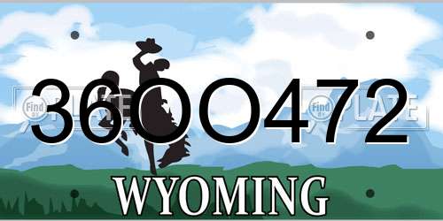 36OO472 Wyoming License Plate