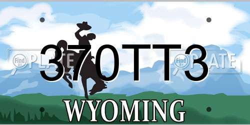 370TT3 Wyoming License Plate