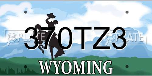 370TZ3 Wyoming License Plate