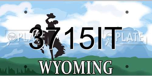 3715IT Wyoming License Plate