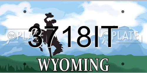 3718IT Wyoming License Plate