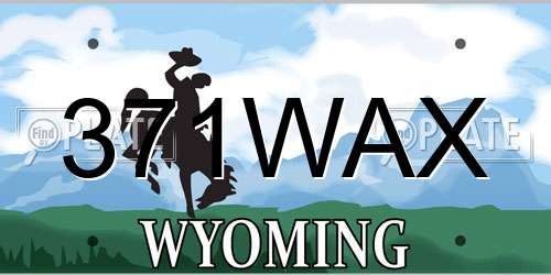 371WAX Wyoming License Plate