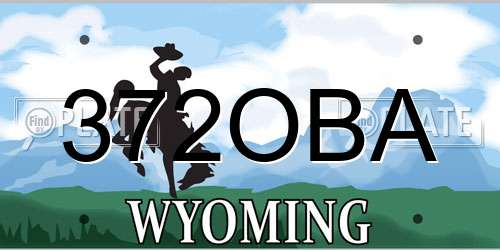 372OBA Wyoming License Plate