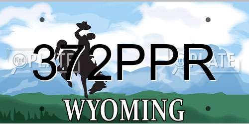 372PPR Wyoming License Plate