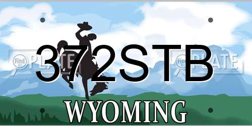 372STB Wyoming License Plate