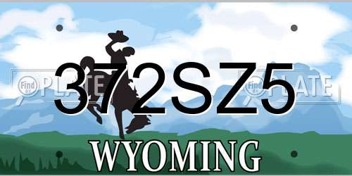 372SZ5 Wyoming License Plate