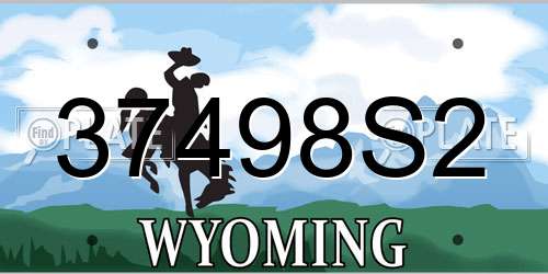 37498S2 Wyoming License Plate