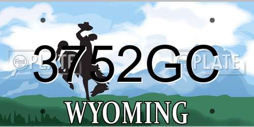 3752GC Wyoming License Plate