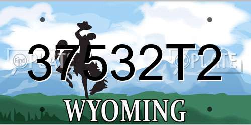 37532T2 Wyoming License Plate
