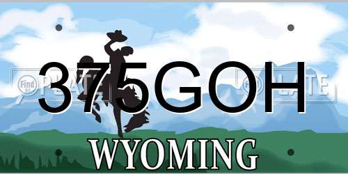 375GOH Wyoming License Plate