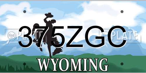 375ZGC Wyoming License Plate