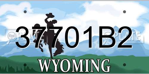 37701B2 Wyoming License Plate