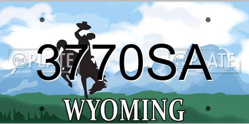 3770SA Wyoming License Plate