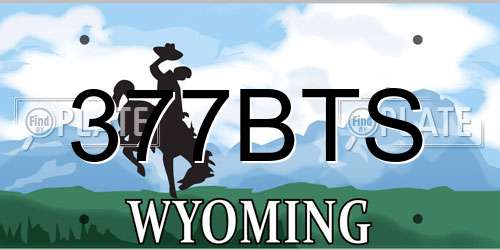 377BTS Wyoming License Plate