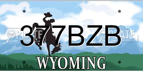 377BZB Wyoming License Plate