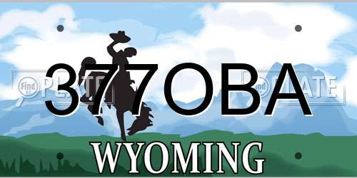 377OBA Wyoming License Plate