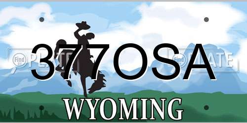 377OSA Wyoming License Plate