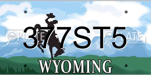 377ST5 Wyoming License Plate